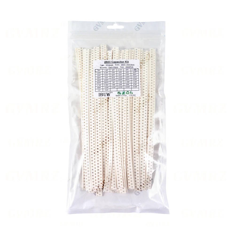 0402 0603 0805 1206 SMD Keramik-Kondensator Sortiment-Kit 1pF - 10uF 100PF 10NF 100NF Chip-Kondensator-Set 0,47UF 1UF