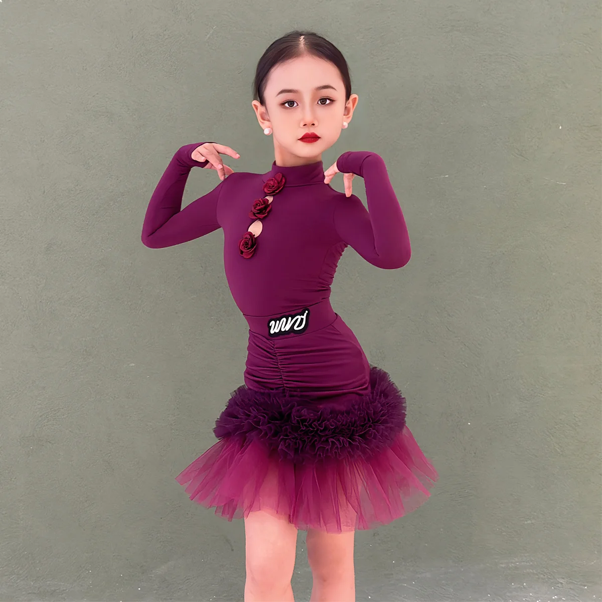 رومبا سامبا تانجو ملابس رقص الفتيات السالسا اللاتينية فستان رقص فتاة المنافسة قاعة الرقص فستان الأداء القياسي ملابس الطفل