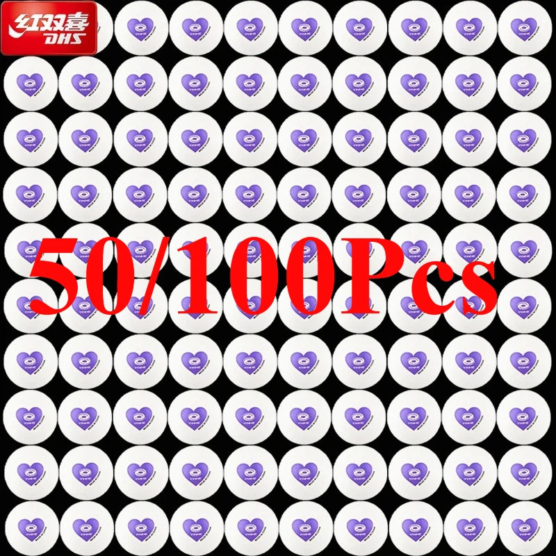

YINHE Purple/Blue Heart Table Tennis Balls ABS 40+ New Material Ping Pong Balls Seamed High Elasticity Durable Training Balls