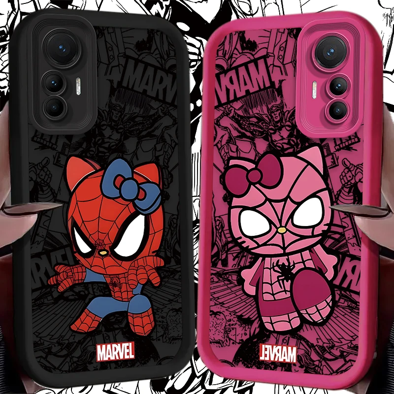 Spider Man Cute Hello Kitty Phone Case For Xiaomi POCO X6 X5 X4 GT X3 NFC F3 F4 F5 F6 M6 Pro 13T 12T 11T 13 12 11 Lite 5G NE