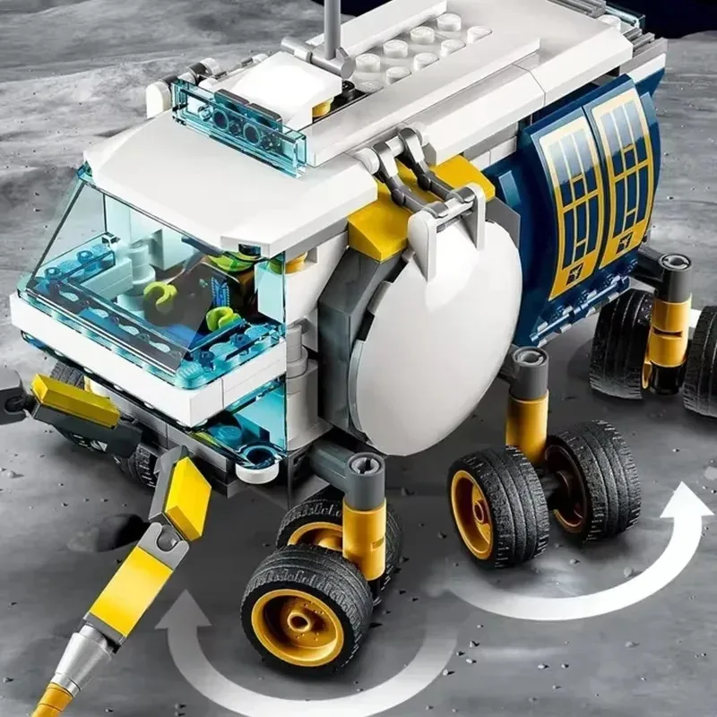 Conjuntos de tijolos compatíveis série cidade blocos de construção veículo roving lunar nave espacial estação espacial brinquedos das crianças presentes 60348