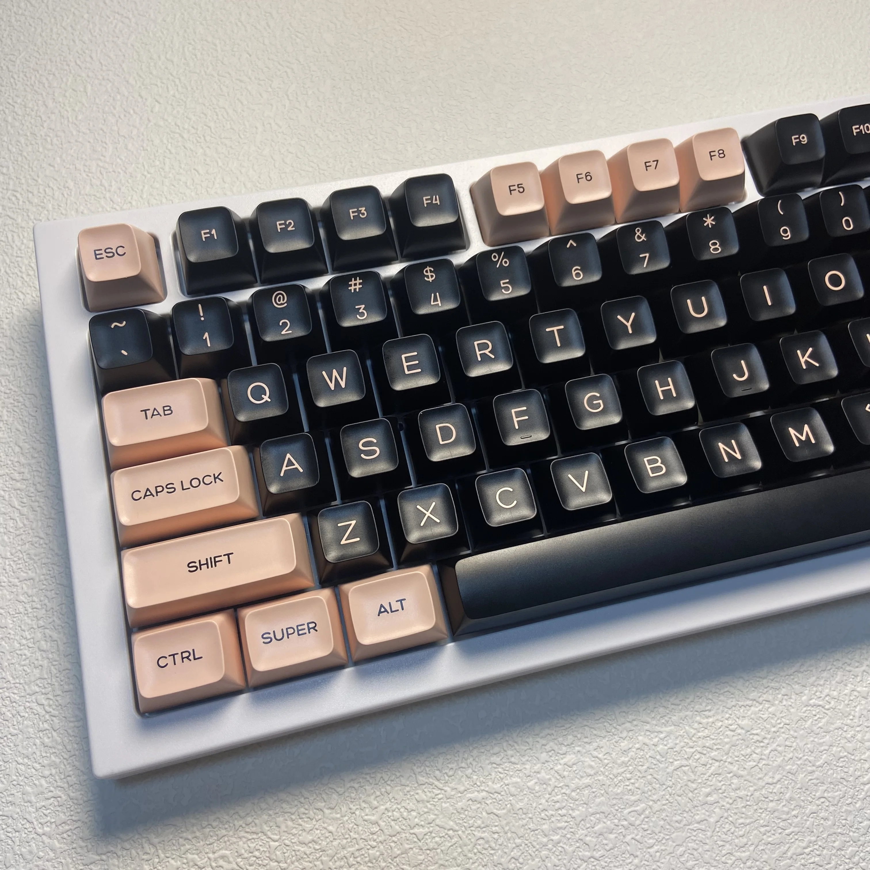 

Черно-розовые колпачки для клавиш QXA Profile Nightingale, двухцветные колпачки для механической клавиатуры, комплект колпачков для ключей «сделай сам», GMK75/87/98/104