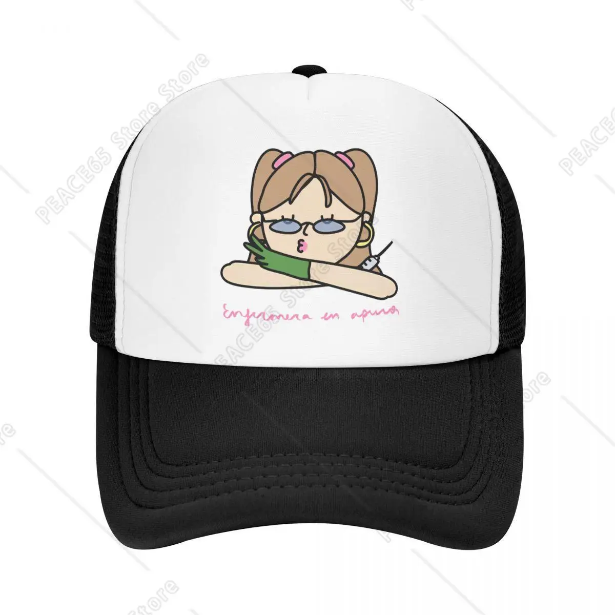 

Cool Cartoon Nurse Snapback Hat For Women Summer Cooling Mesh Side Caps Nurse Gift Hats Adjustable Fit