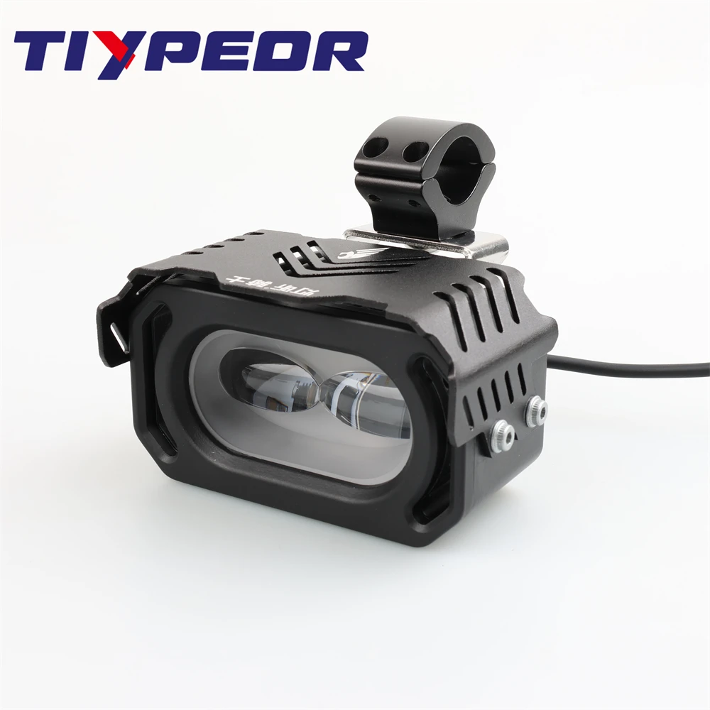 TIYPEOR Auxiliary Headlight Spotlight For Motorbike Fog Light Motorcycle Super Bright High Power Headlamp IPX8 Waterproof Light