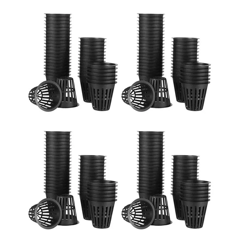 KYCOR-240 Pack 2 Inch Net Cups Slotted Mesh Wide Lip Filter Plant Net Pot Bucket Basket For Hydroponics