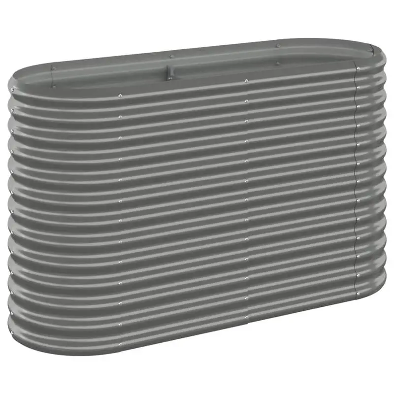 Outdoor-Pflanzkasten für Terrasse und Balkon, Robuste Metallkonstruktion Hochbeet aus Verzinktem Stahl 114x40x68 cm Grau