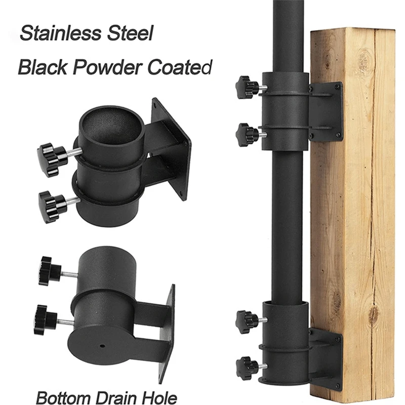 Heavy Duty Patio Umbrella Holder,Patio Umbrella Stand Umbrella Clamp Mount Bracket For Deck Railing, Mount To Deck