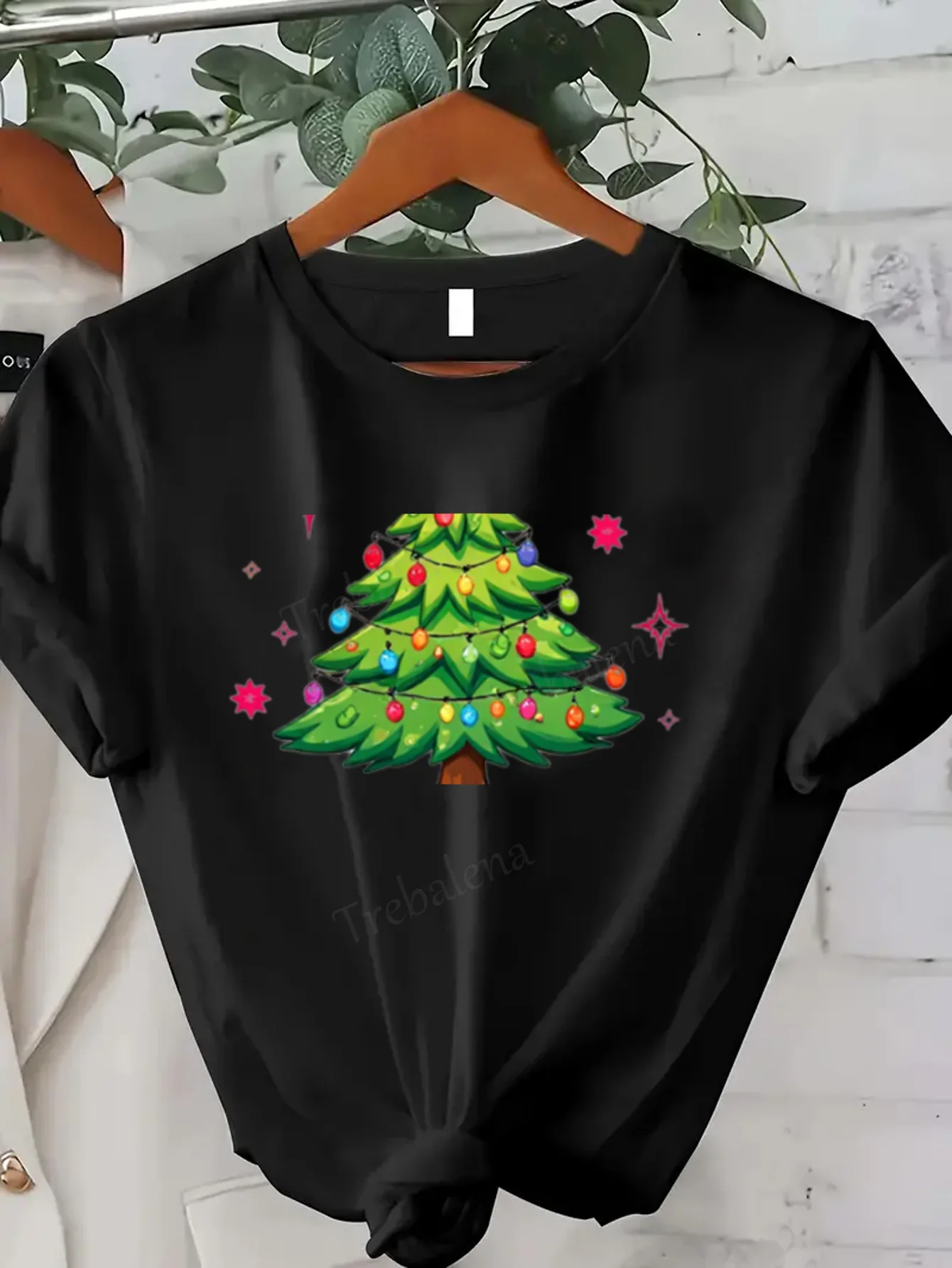 

Women T-shirt Christmas Tree Print Women's Casual T-Shirt