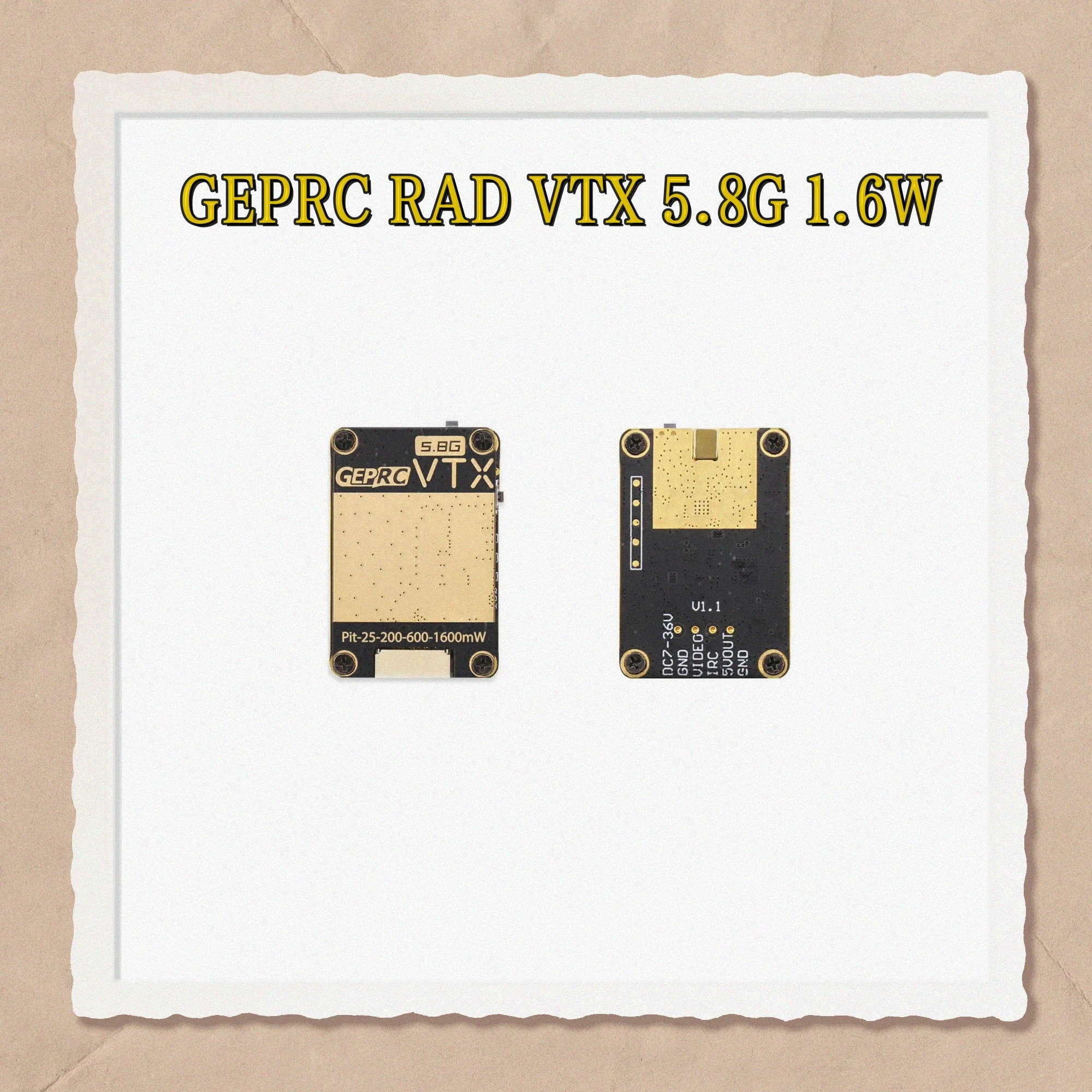 GEPRC RAD VTX 5.8G 1.6W Have Good Stability Temperature Protection Function for Long Range Drones