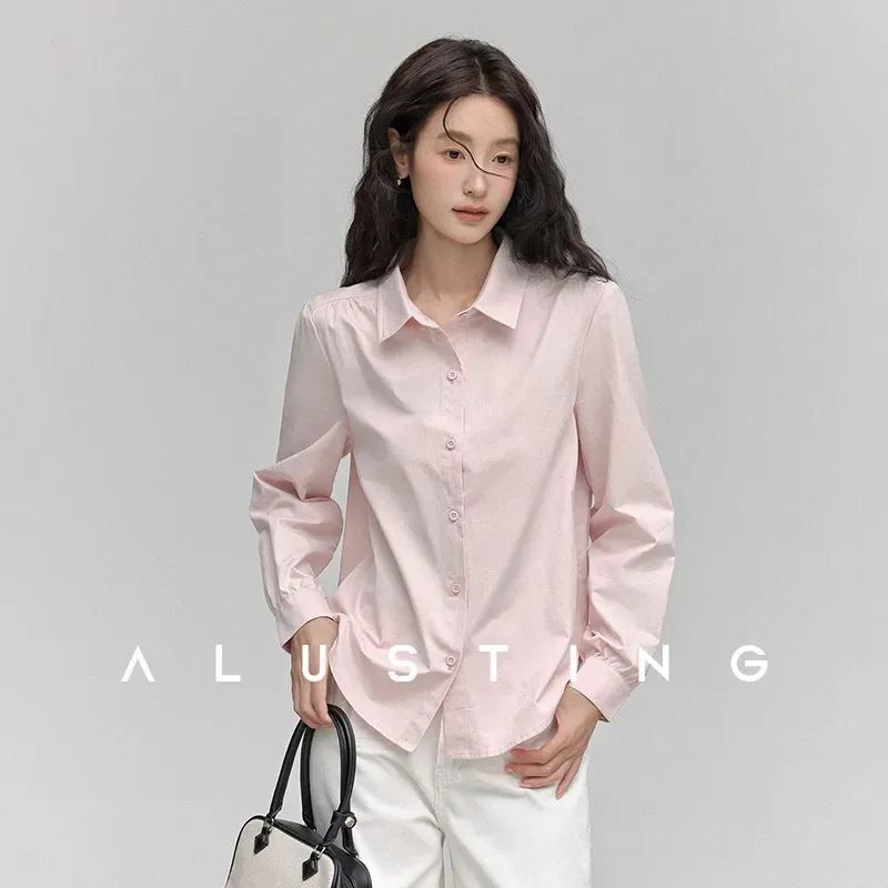 

Women's Cotton Shirt Oversized Fit Long Sleeve Casual Button-Down Top