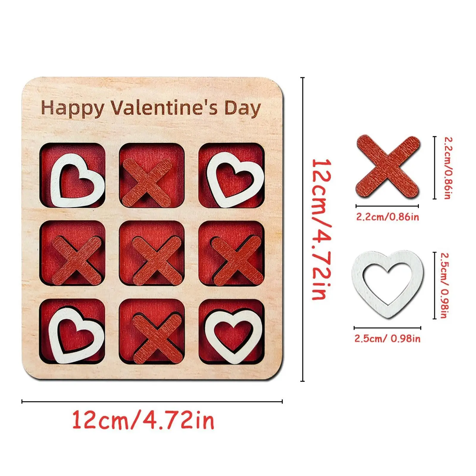 Wooden Tic TAC Toe Game Valentines Day Gift Interactive Party Favors Creative Entertainment XO Table Toy for Adults Children