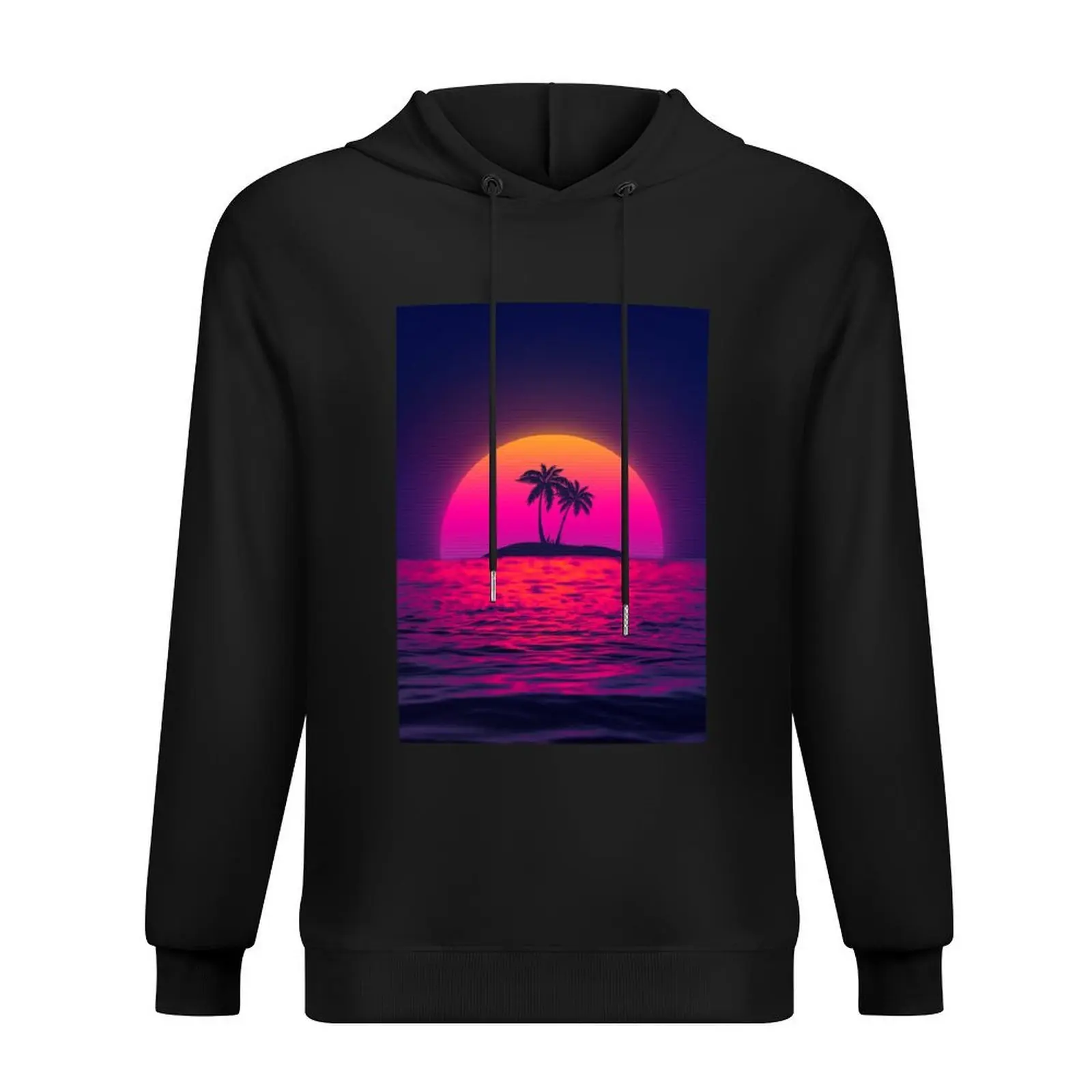 

80s beach sunset vaporwave Hoodie men's winter sweater mens clothes autumn men clothing men's hoodie sweatshirt