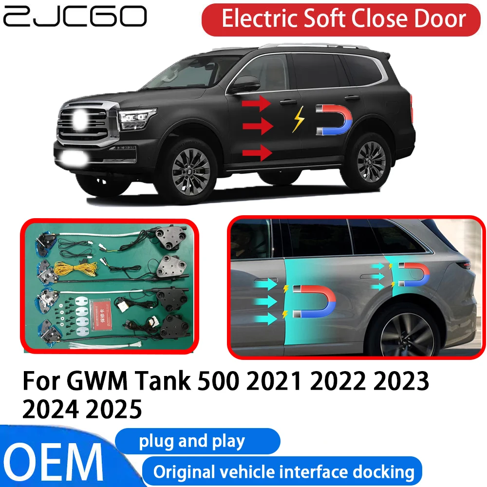 

ZJCGO for GWM Tank 500 2021~2025 Car Automatic Electric Soft Close Door Closer System OEM Plug and Play Comfort Closing