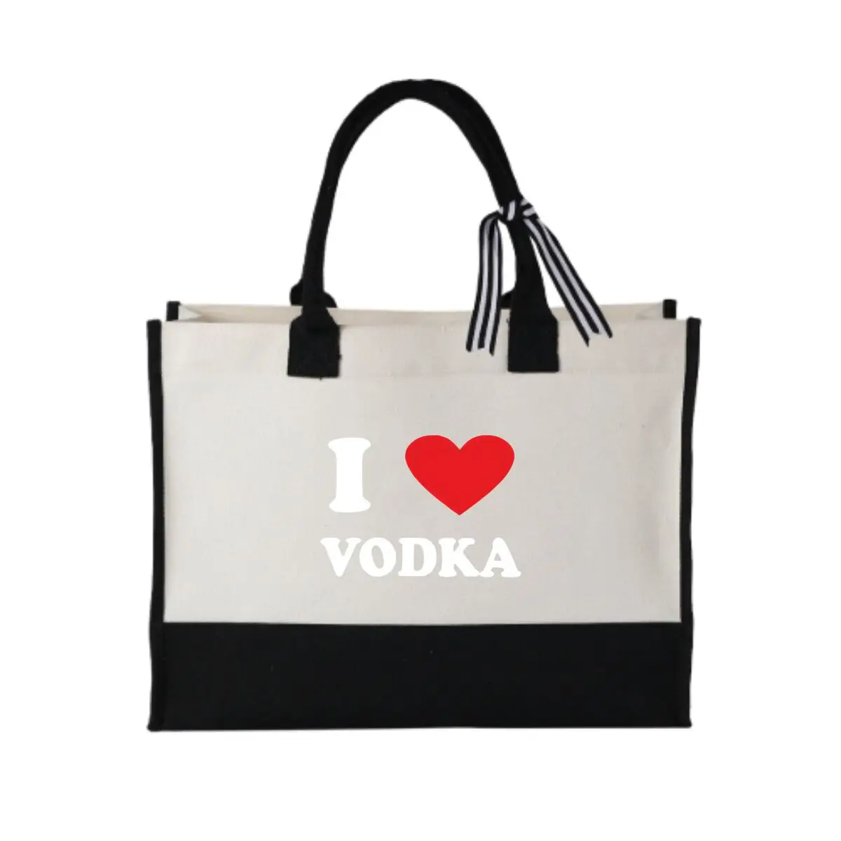 

I love Vodka Art Fashion Large Capacity Ladies Tote Bag Reusable Holiday Gift Gift Bag