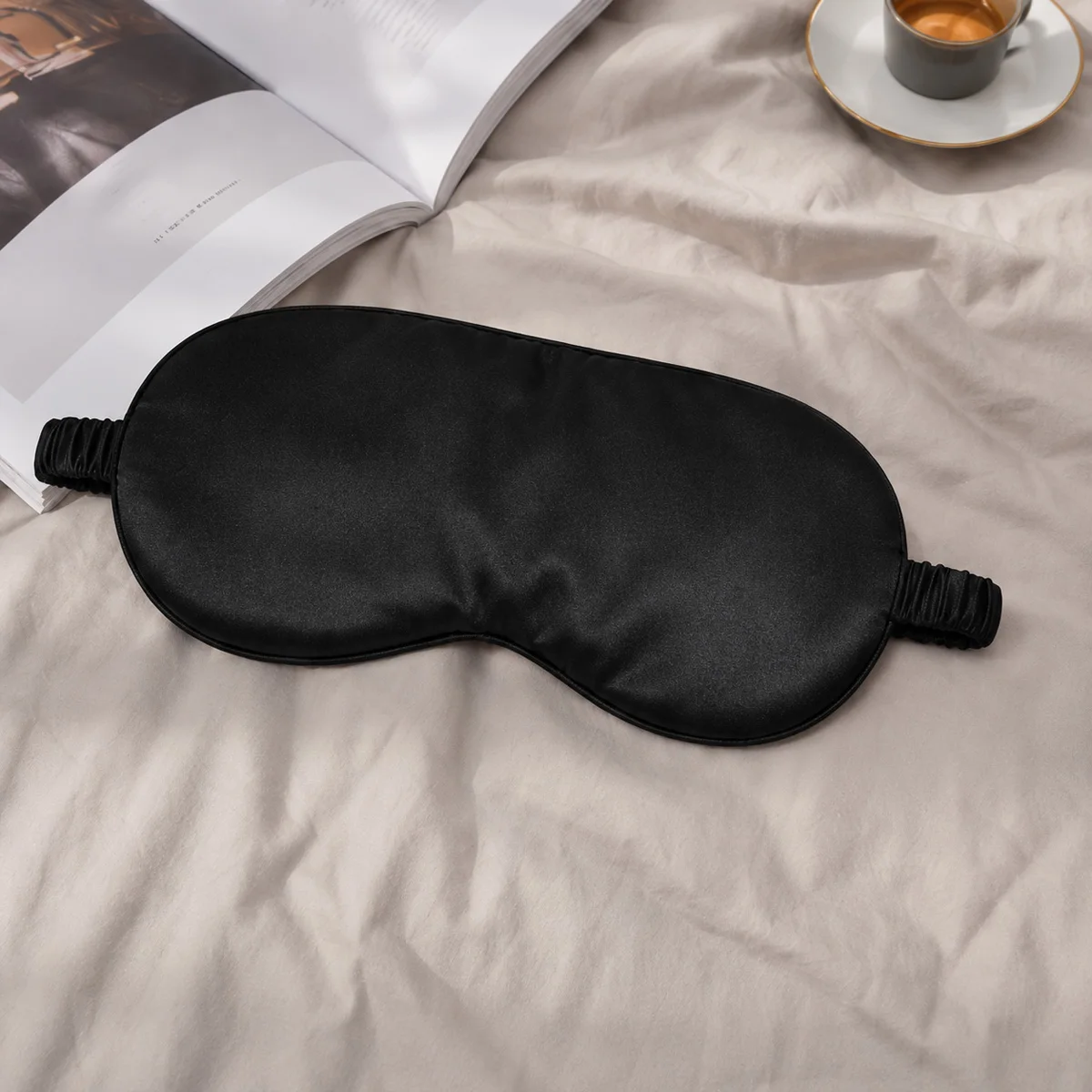1PC Ultra Soft Blackout Sleeping Eye Mask with Stretch Elastic Band Breathable Lightweight Sleep Cover for Travel Office Nap