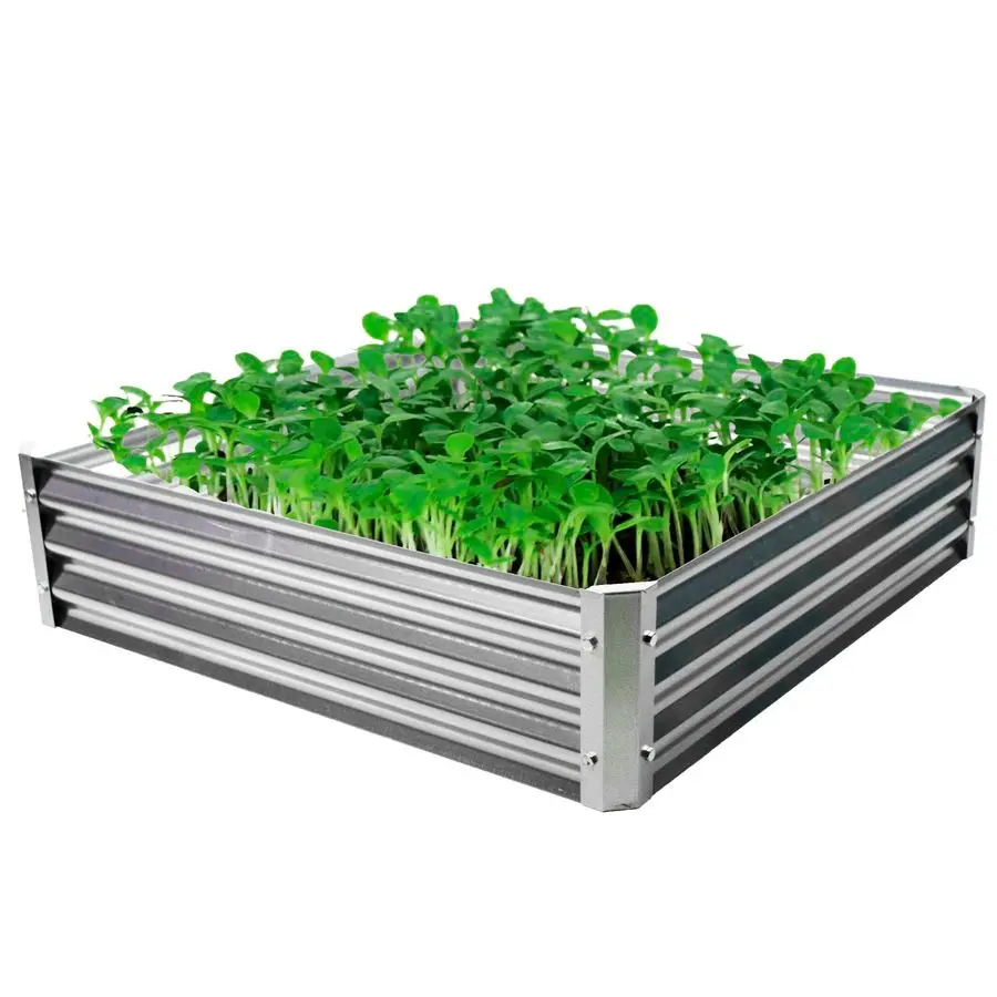 

Оцинкованные приподнятые грядки Expressions для овощей, большой металлический ящик-клумба из стали, комплект для цветов и трав, 40x40x10.5H