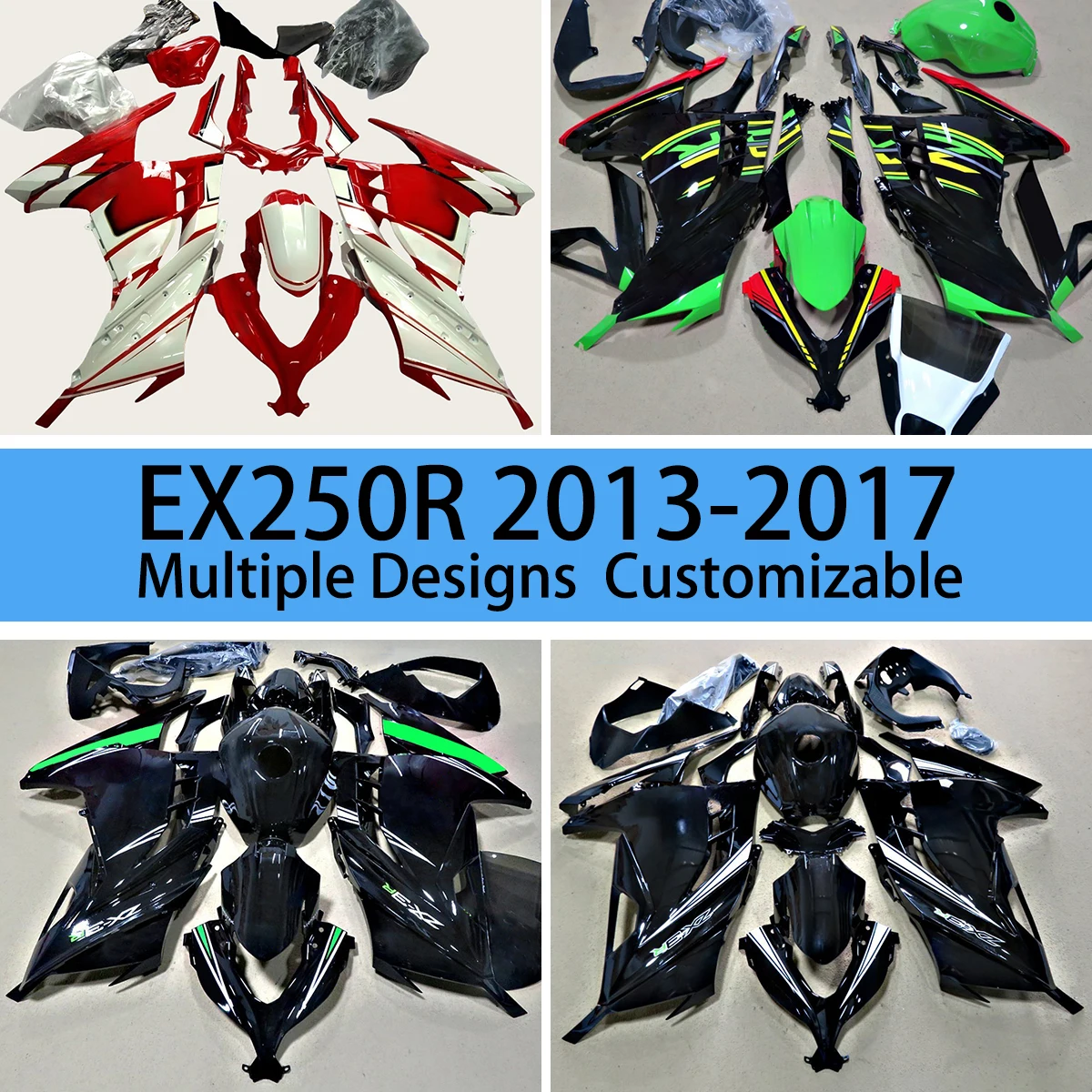 Motorcycle Parts Fairings NINJA 300 2013 2014 2015 2016 2017 Injection Racing Bodywork Set Fairing Kit for KAWASAKI EX300R