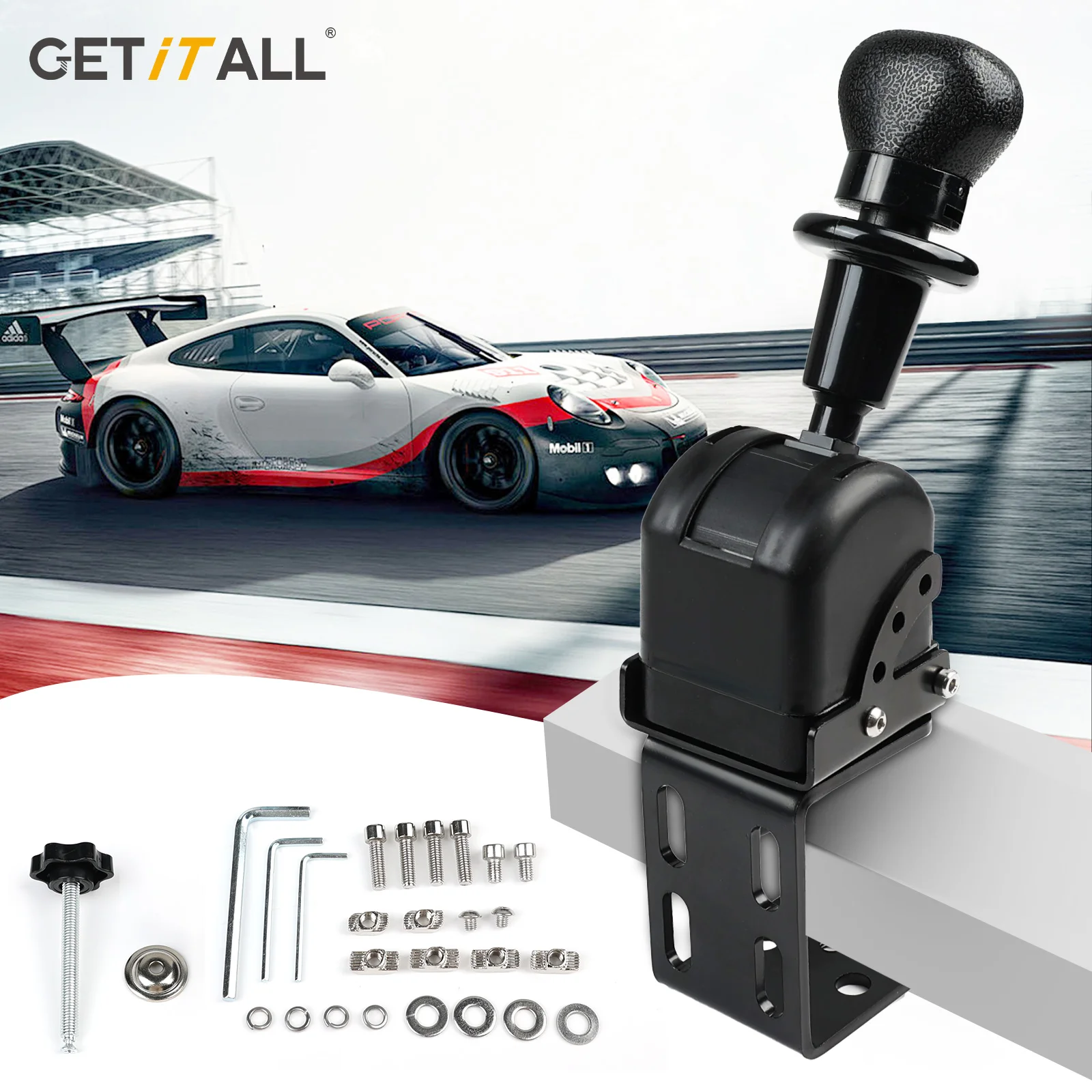 GETITALL ETS2&ATS USB Handbrake for PC - Compatible with Logitech G923/G29/G27 & Thrustmaster T300, for Truck & Racing Sim Games