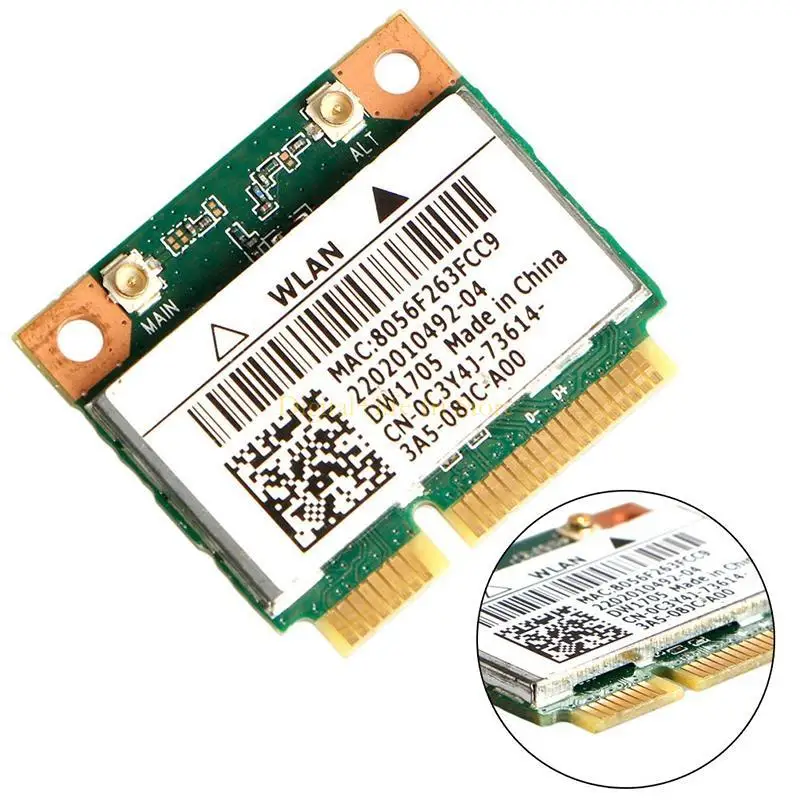 E06D Mini PCIE WIFI WLAN Adaptador CN-0C3Y4J QCWB335 WiFi Card para DW1705