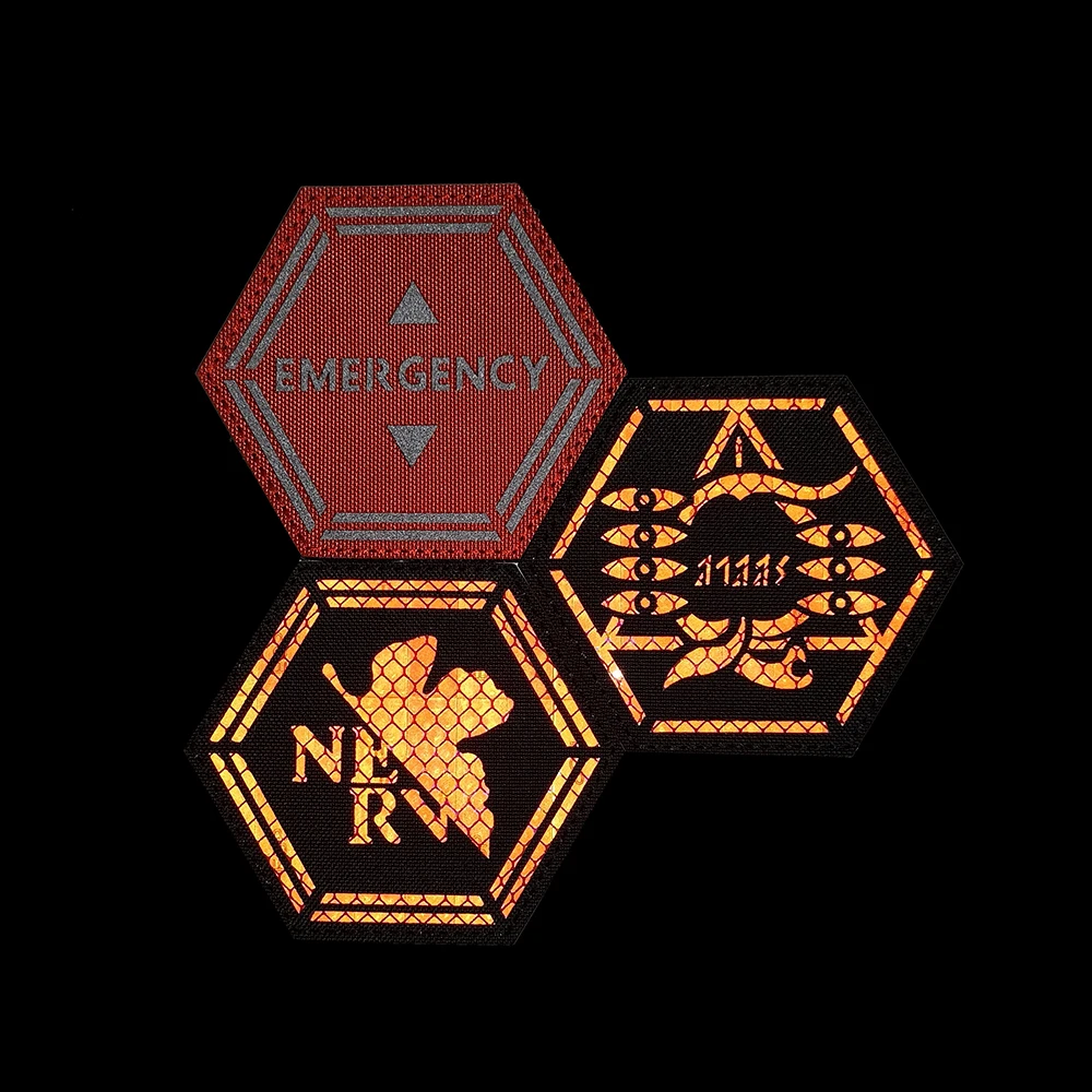 Evangelion NERV IR Reflective Patches Hook&Loop Tactical Badge Navy Armband Fabric Accessories Patches Backpack Clothes Stickers