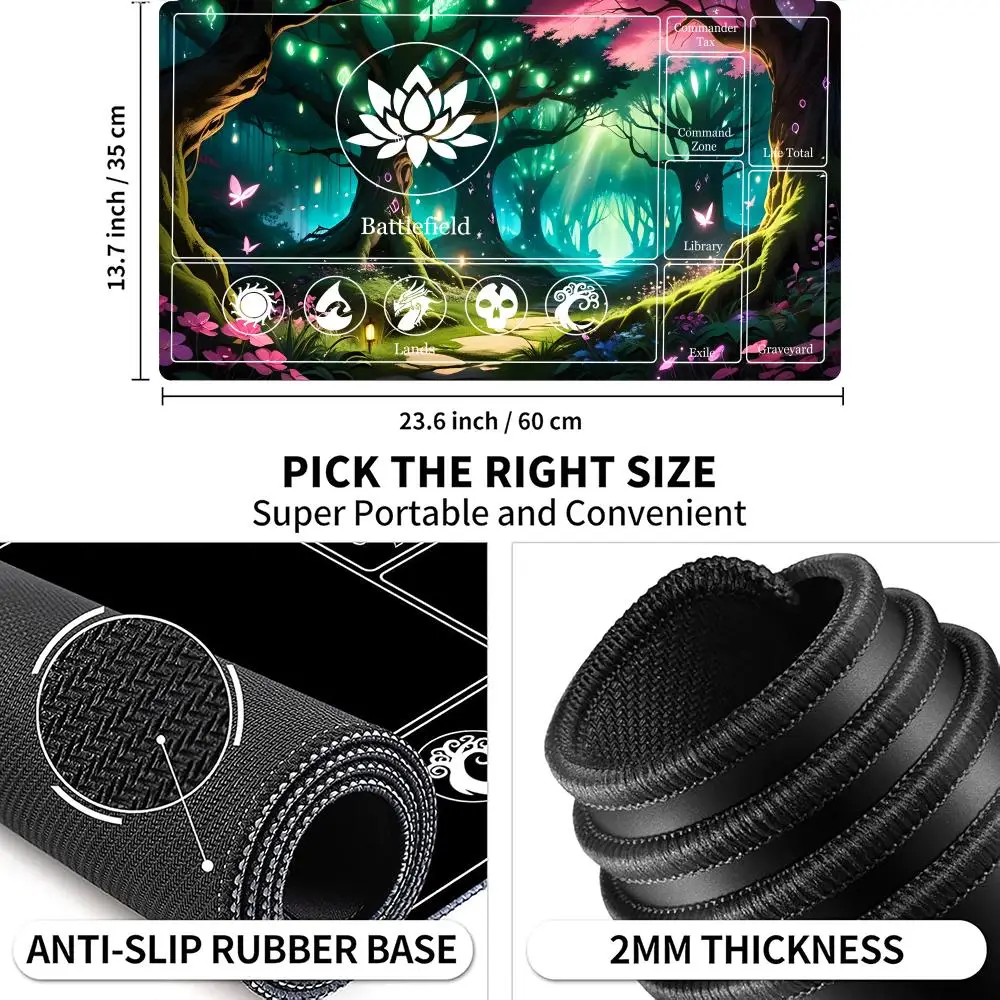 سميكة الألعاب Playmat الغابات ماوس الوسادة TCG CCG اللعب حصيرة Duel منصات المبتدئين بطاقة باتلز قائد لعبة لوحة المكتب مع المناطق