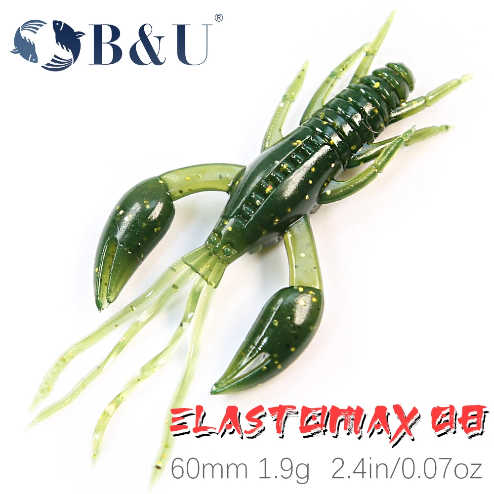 B&U-Soft Baits Fishing Lures, Floating Action, Artificial Worm, TPR Bass, Pike, Swimbait, 60mm