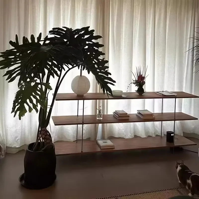 Modern Floating Shelves Solid Wood Metal Wall Mounted Display Rack for Living Room Storage Open Design Custom Factory Direct