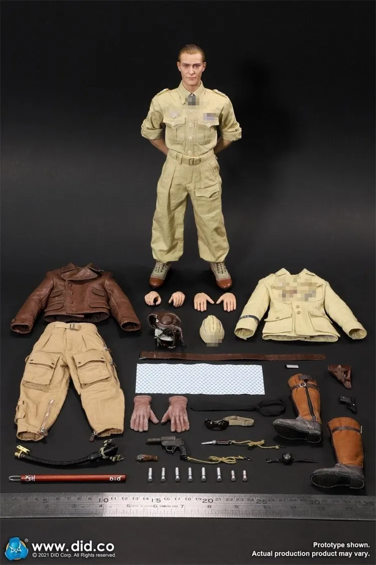 DID D80154 1/6th WWII Series German Africa Ace Pilot Marr General Full Set Doll Action For Collectable