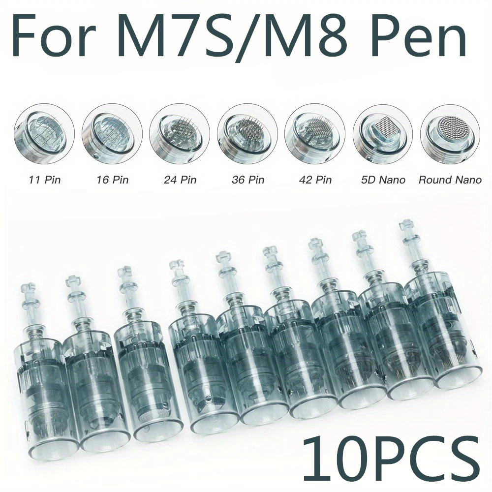 10 Stück Nadelkartuschen für M8/M7S Dr. Pen Derma Micronneedle Pen Mesotherapie Microneedling 11pin 16pin 24pin 36pin 42pin 5D