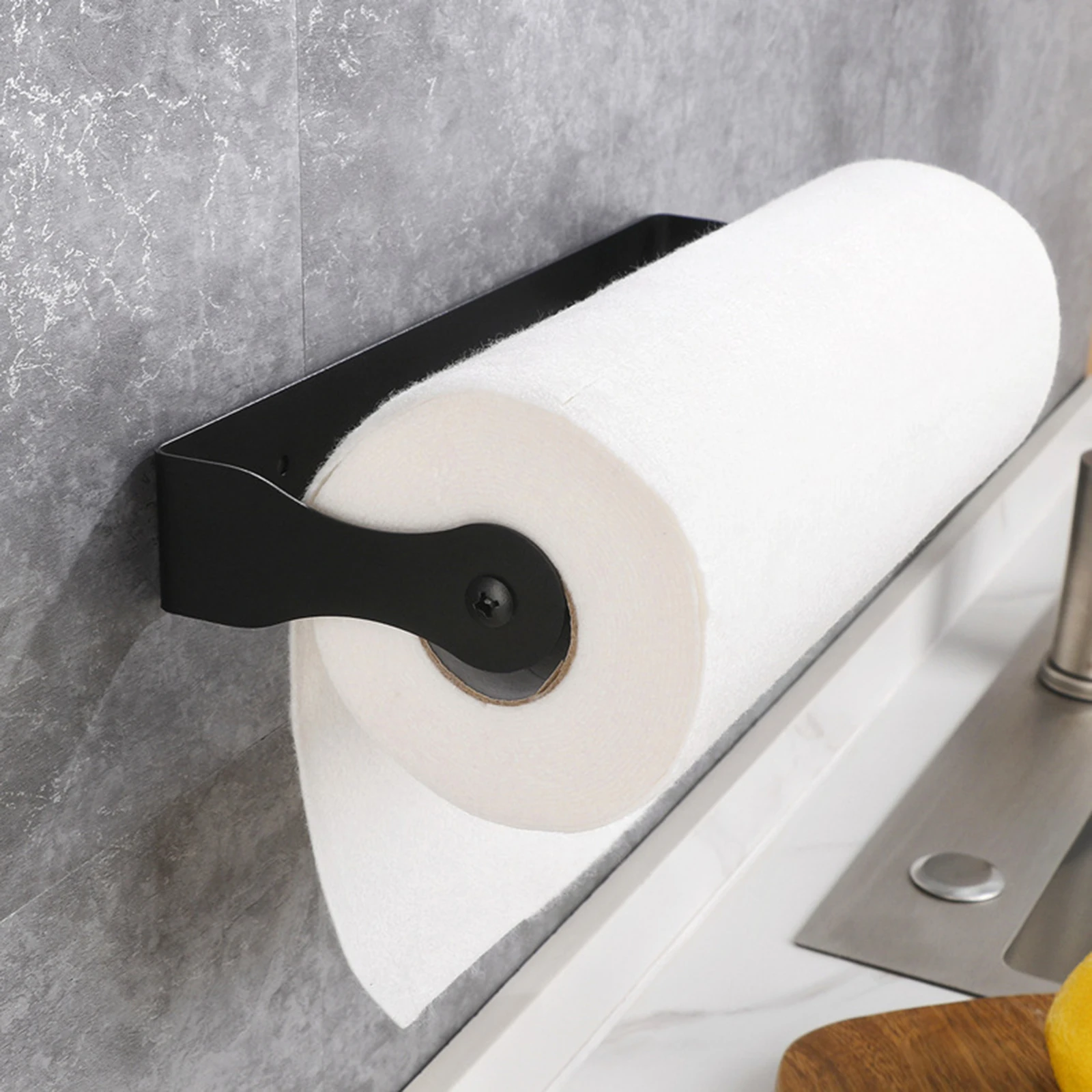 Self Adhesive Paper Towel Holder Stainless Steel Kitchen Roll Paper Holder No Punching Toilet Wall Mount Tissue Roll Dispenser