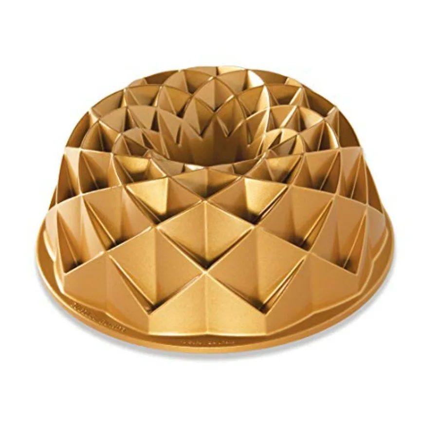 

Форма для выпечки Jubilee Bundt на 10 чашек, золотая, из алюминиевого сплава с антипригарным покрытием, идеально подходит для тортов и десертов, прочная и легко моется.