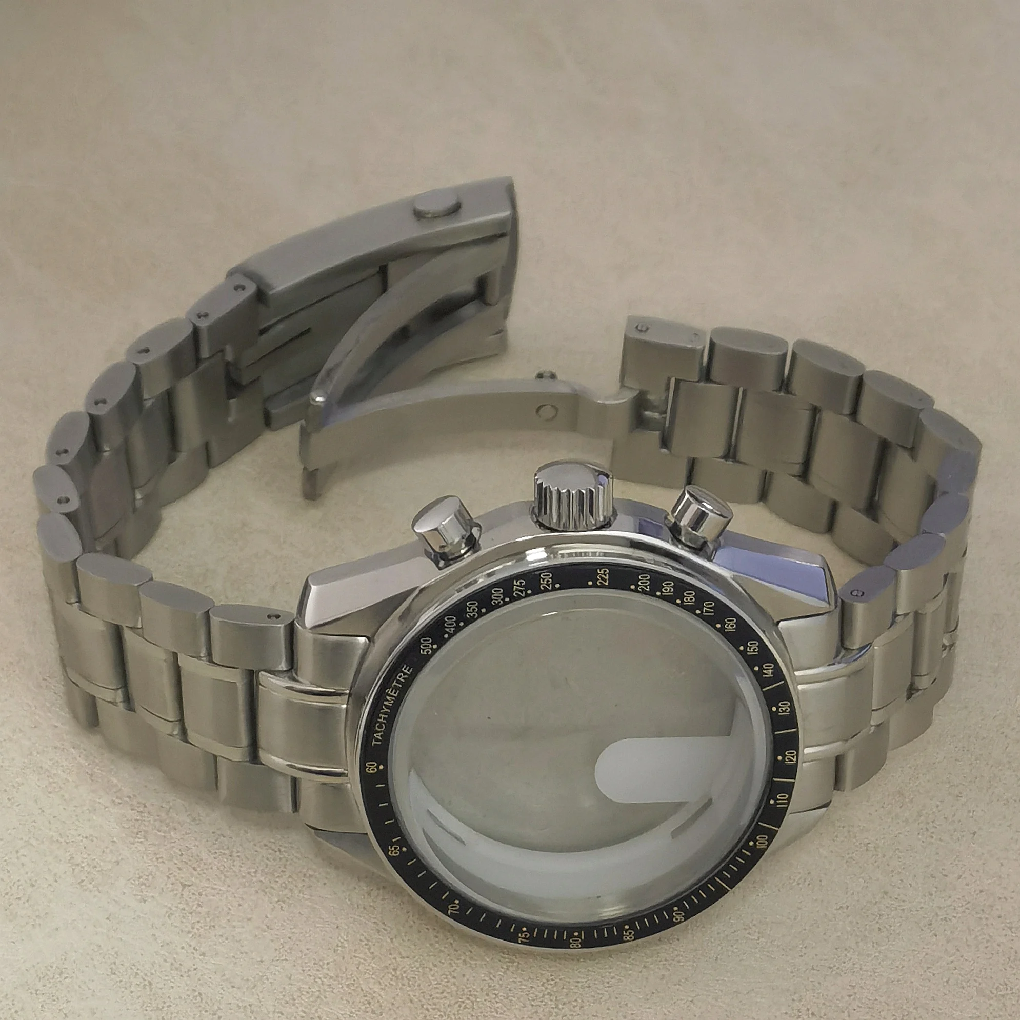 VK63 40 مللي متر حافظة من الفولاذ المقاوم للصدأ حزام VK63 حافظة القمر الغطاء الخلفي صالح VK63 حركة الكوارتز الذهب كلمة الحافة ساعة اكسسوارات