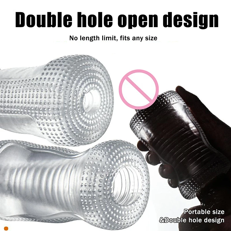 1Pc 12cm Male Masturbator Transparent Jelly Artificial Vaginal Real Pussy For Men Penis Exerciser Cock Enlarger Sex Toys view 2