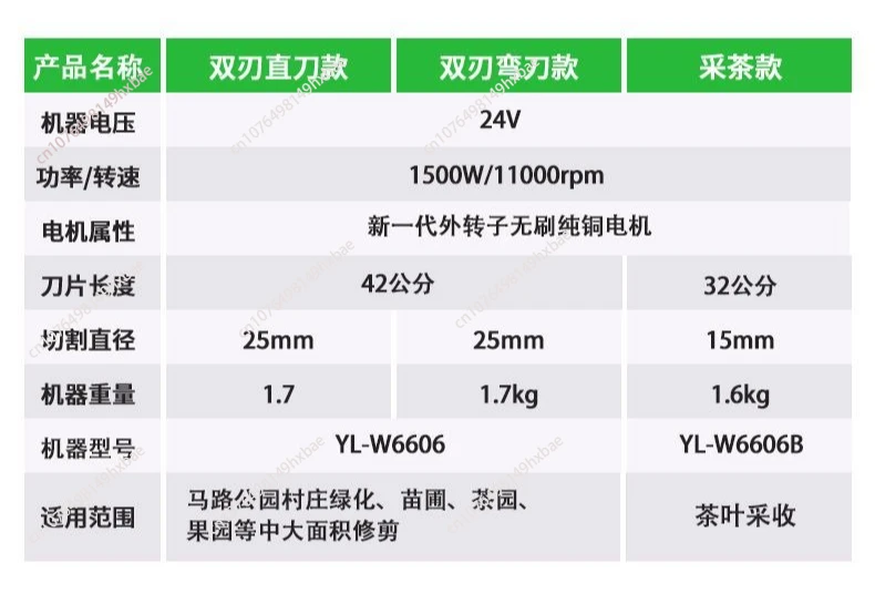 New electric hedge trimmer high power rechargeable single portable greening hedge shears 1500W