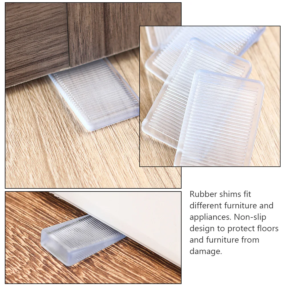 

4pcs Rubber Furniture Leveling Shims Cabinet Foot Pads For Tables Chairs Appliances Stabilizers Non Slip Heavy Duty Home Office