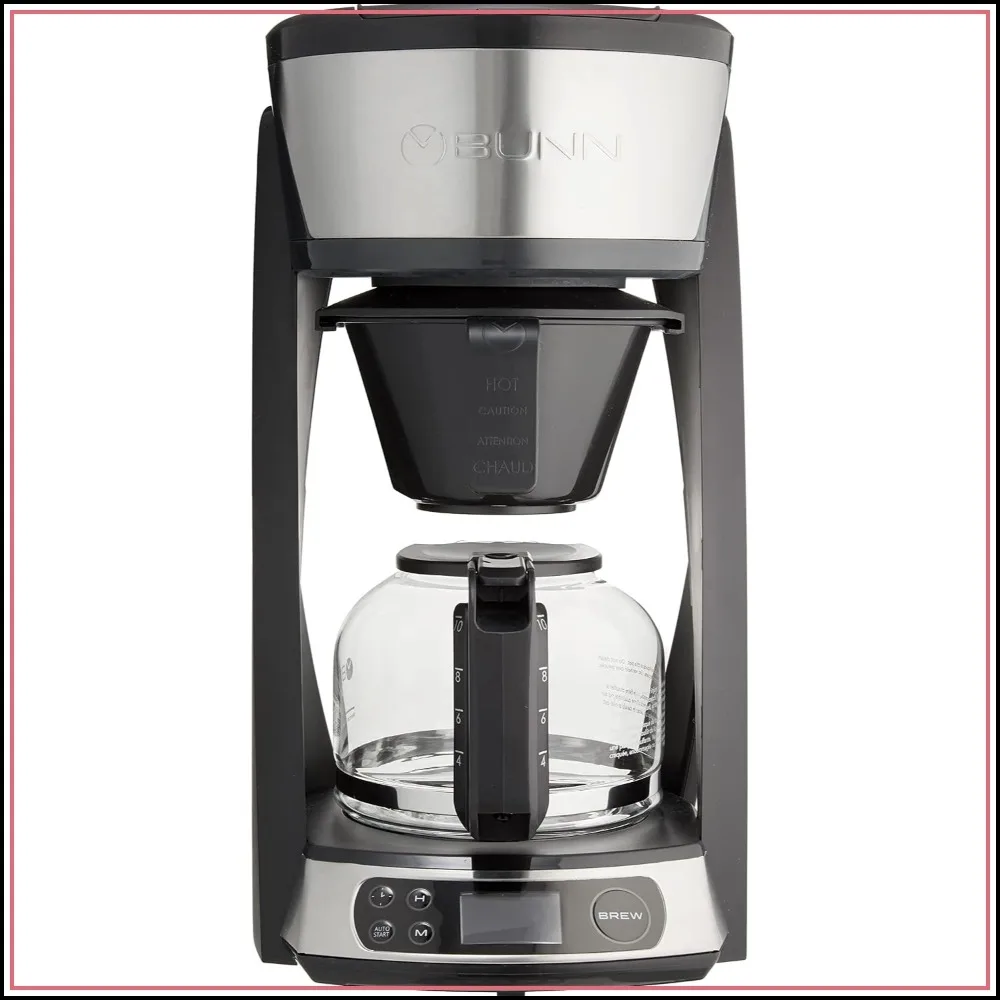 10-Cup Programmable Coffee Maker, Heat N Brew, Stainless Steel, Fast Brewing, Auto Shut Off