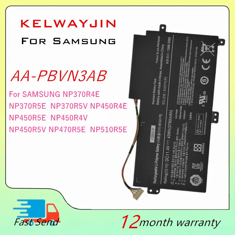 11.4V Laptop Battery For SAMSUNG NP370R4E NP370R5E NP370R5V NP510R5E NP450R4E NP450R5E NP450R4V NP450R5V NP470R5E AA-PBVN3AB