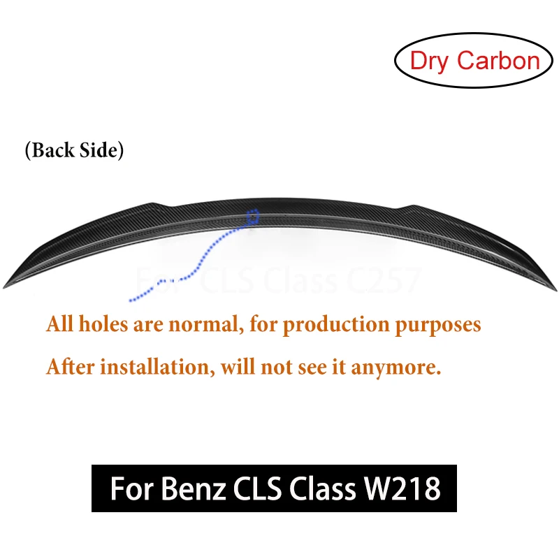 Spoiler Wings For Mercedes Benz CLS Class W218 S480 S500 S680 2011-IN Dry Carbon Fiber Car Styling Trunk Lip Boot Lid Ducktail