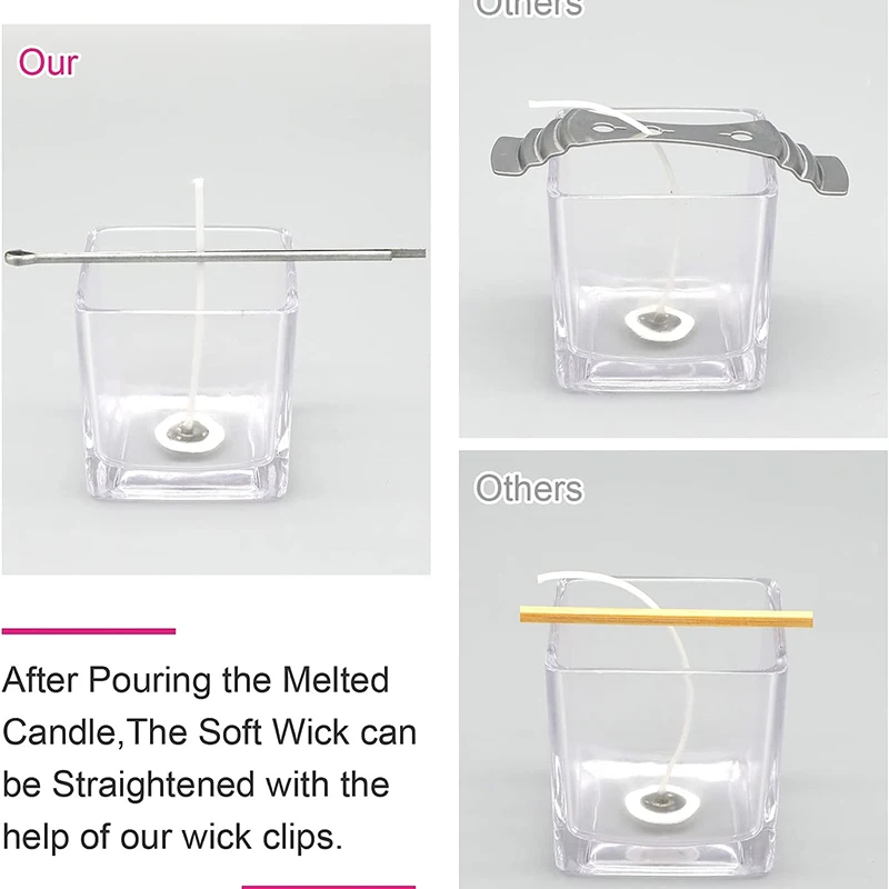 3/10 قطعة شمعة الفتيل أصحاب كليب الفتيل المثبت أصحاب المعادن الفتيل توسيط جهاز أدوات الشمع الأساسية كليب استقرار لصنع الشموع #5