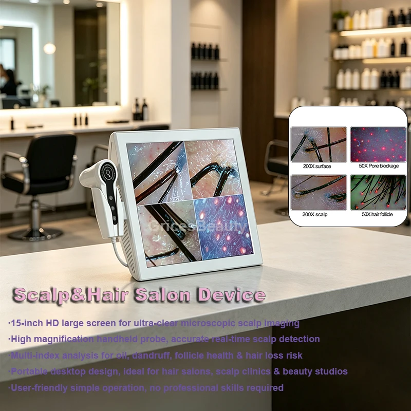 Hair Scalp Analyzer Professional Digital Hair Follicle Analysis Machine Scalp Detection Camera for Beauty Salon Use