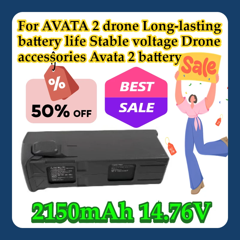 

For AVATA 2 drone Long-lasting battery life Stable voltage Drone accessories Avata 2 battery 2150mAh 14.76V