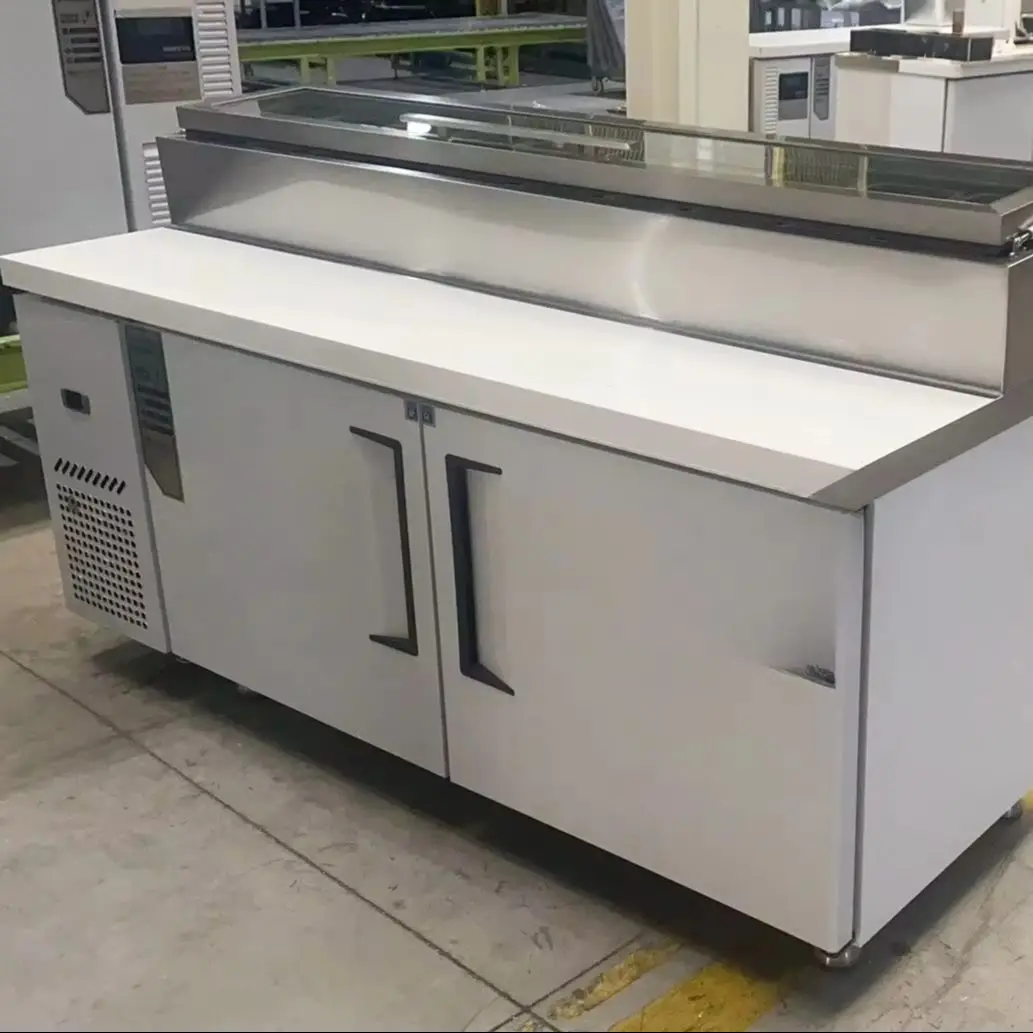 Professional Pizza Prep Table Refrigerator under Counter Top Sandwich Making Cold Holding Equipment for Kitchen