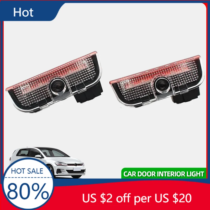 

VW Golf 3 4 Mk3 Mk4 For VW VOLKSWAGEN 2026 Hot 2X LED Projector show lamp tool Accessory For VW series Car Door decoration Light