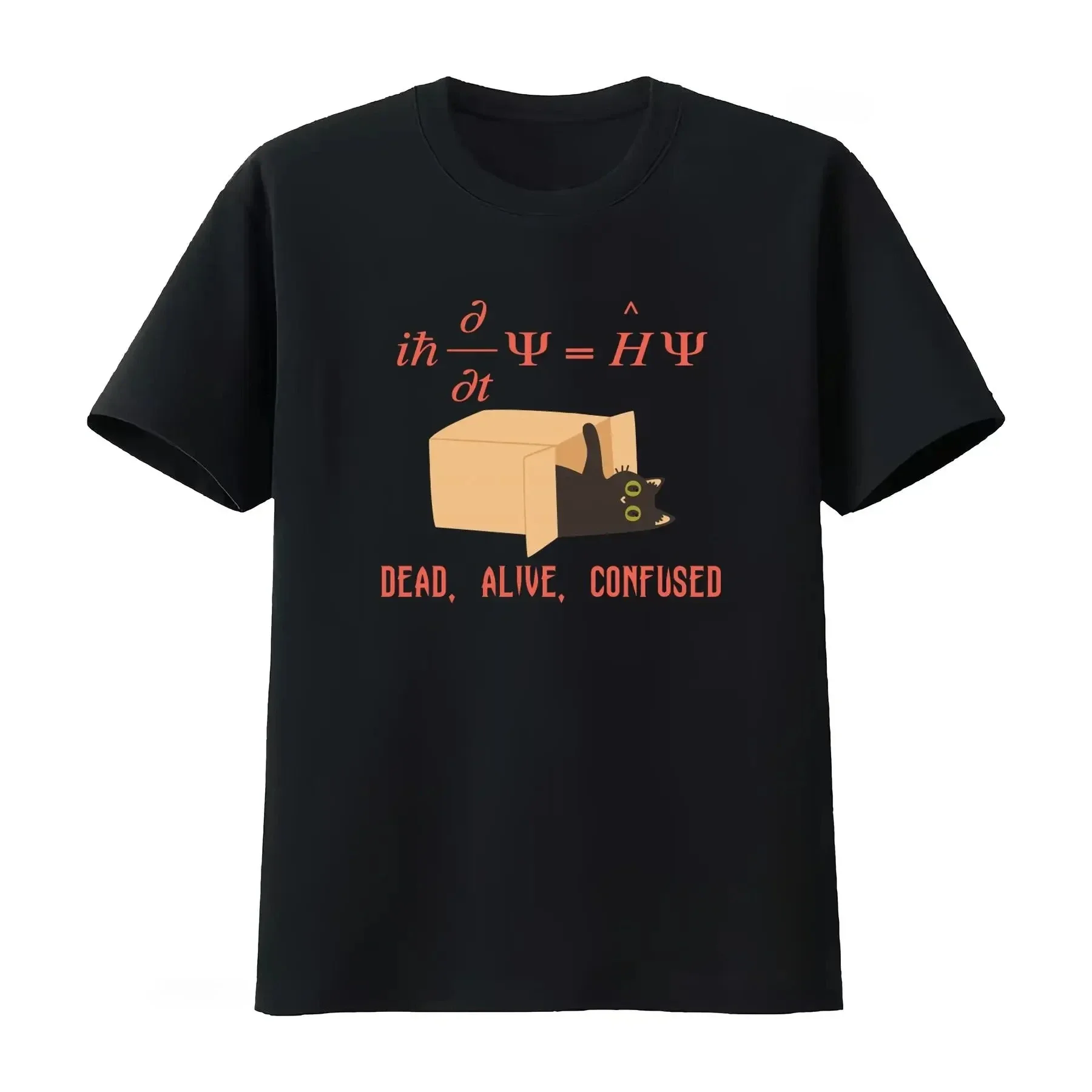 Equation Quantum Mechanics Cute Cat Printed Women T-shirt Design Summer Vintage Graphic Versatile Fashion Women High Quality Tee