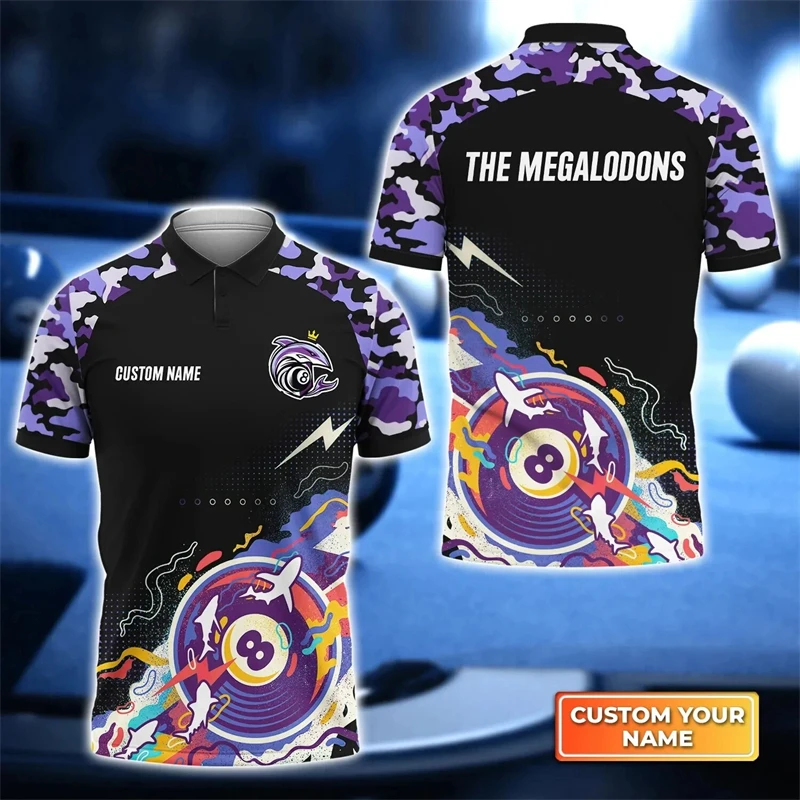 Game Fans Billiards Custom Polo Shirt For Men Summer Quick Dry Oversized Short Sleeves Outdoor Sports Tees Street Pullover Shirt