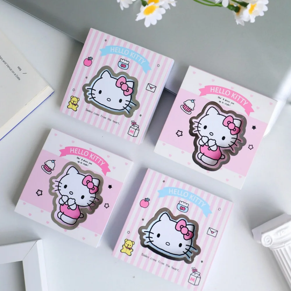 80Pcs Genuine Hello Kitty Sticky Notes Sanrio Kt Cat Cartoon Notepad For Campus Study Office Memo Pad Student Stationery Gifts