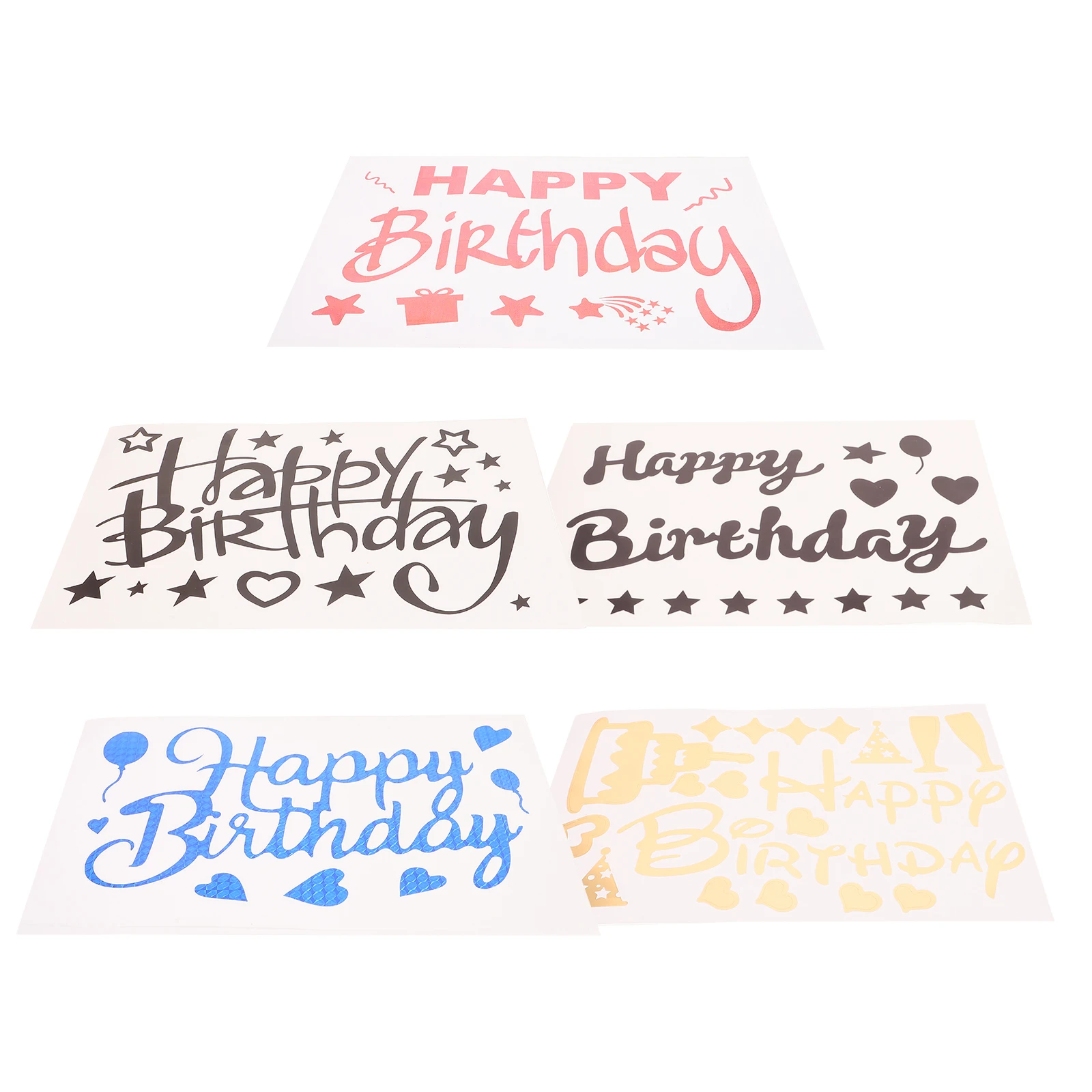 

Birthday Stickers Balloon Decoration Party Supplies Decals Pasters Cake Red Pink Easy Use