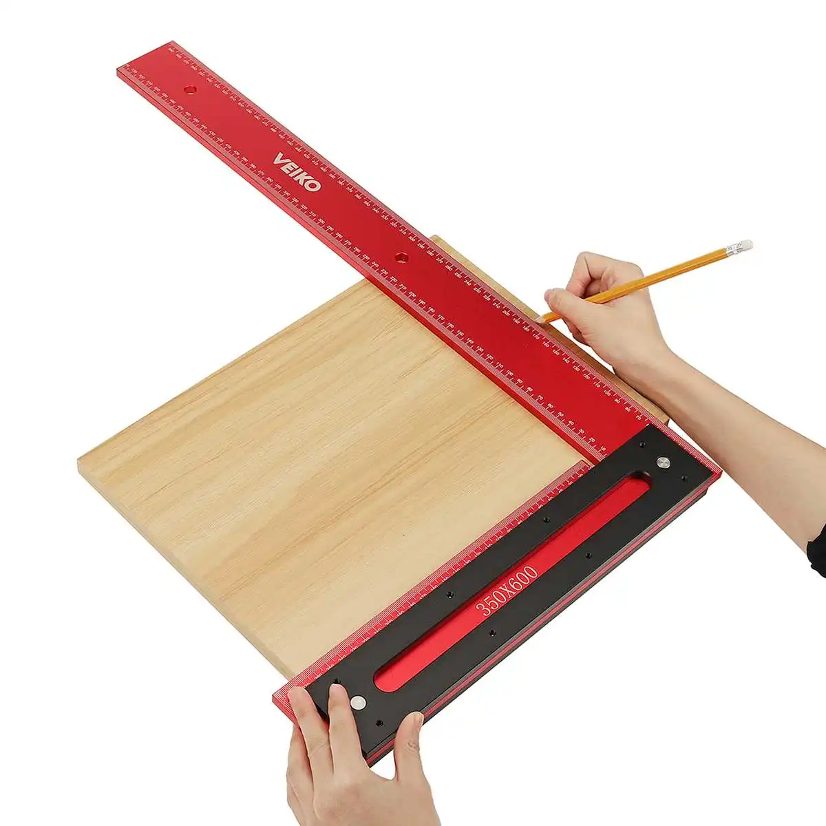Imagem -02 - Veiko 600 mm Liga de Alumínio Carpinteiro Praça Quadro Régua Ângulo Direito Quadrado para Woodworking Ajuste Quadrado Marcação