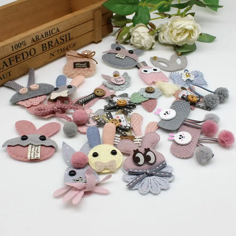 Mix 10pcs/lot cute Animal patches for children sewing patch applicaties kleding girls decoration cloth patchs