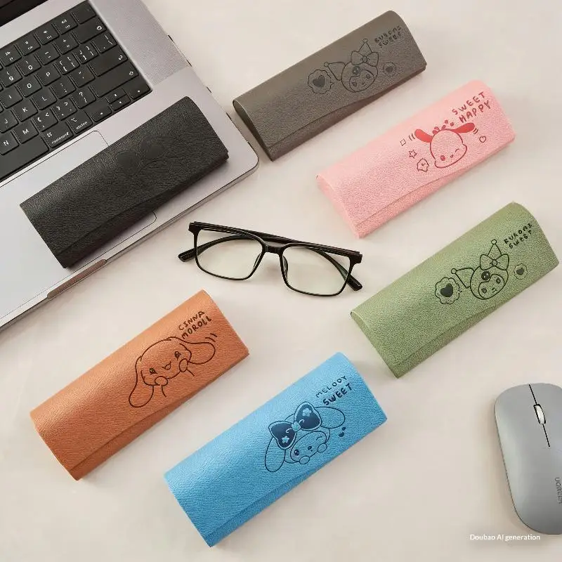 1 Uds. Organizador de gafas de Anime Sanrio Melody Cinamonroll, estuche de gafas portátil a prueba de caídas para estudiantes Kuromi de dibujos animados bonitos